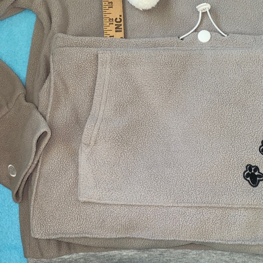 ISSAC LIVE pet animal pouch kitty ears hoodie sweatshirt gray white size L - Picture 10 of 10